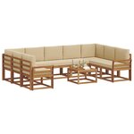 vidaXL Ensemble de canapés d'extérieur 10 Pièces Naturel et Beige