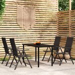 vidaXL Ensemble à manger de jardin 5 Pièces Noir