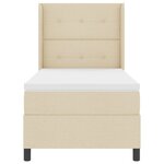Lit Box Spring vidaXL avec Matelas & LED Crème 90x200 cm Tissu