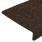 vidaXL Tapis d'escalier autocollants 30 pièces 65 x 21 x 4 cm Marron Bord rectangulaire