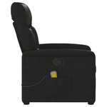 vidaXL Fauteuil inclinable de massage noir tissu microfibre