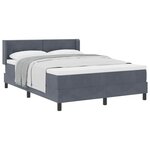 vidaXL Lit à ressorts avec matelas Gris foncé 200 x 160 cm Polyester