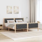 vidaXL Cadre de lit Gris foncé 160 x 200 cm Pin massif