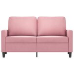vidaXL Canapé à 2 places Rose 120 cm Velours