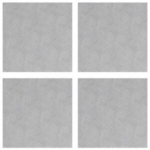 vidaXL Nez de marche Carré 4 Pièces Argenté 40 x 40 cm Aluminium