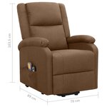 vidaXL Fauteuil de massage Marron Tissu