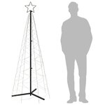 vidaXL Arbre de Noël cône Blanc chaud 200 LED 70x180 cm