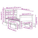 vidaXL Lit bibliothèque sans matelas cire marron 100x200 cm pin massif
