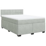 vidaXL Sommier à lattes de lit et matelas Gris clair 160x200cm Velours