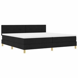 vidaXL Lit à ressorts avec matelas Noir 200 x 200 cm tissu