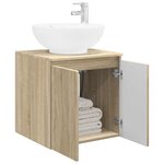 vidaXL Vanité de lavabo mural Chêne Sonoma 49 5 x 44 5 x 65 cm