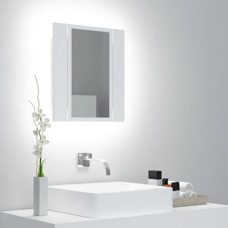 vidaXL Armoire salle de bain à miroir LED Blanc 40x12x45 cm Acrylique - La  Poste