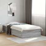 vidaXL Cadre de lit avec tiroirs sans matelas sonoma gris 100x200 cm