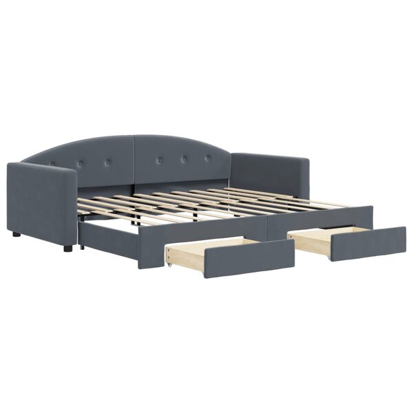 vidaXL Lit de jour avec gigogne et tiroirs sans matelas 90x190 cm