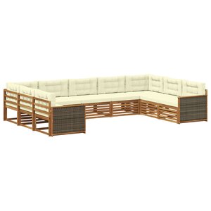 vidaXL Ensemble de canapés d'extérieur 9 Pièces Naturel et Crème