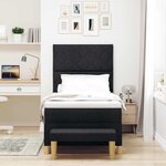 vidaXL Lit à ressorts avec matelas Noir 100 x 200 cm tissu