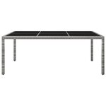 vidaXL Table à manger d'extérieur Gris 200x150x74 cm Résine tressée