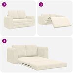 vidaXL Canapé-lit au sol 2-en-1 Crème 148x71x83 cm Velours