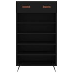 vidaXL Armoire à chaussures noir 60x35x105 cm bois d'ingénierie