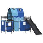 vidaXL Lit mezzanine pour enfants Noir et Bleu 99 5 x 190 cm Métал