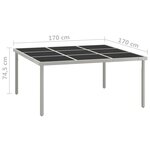 Vidaxl table de salle à manger de jardin 170x170x74 5cm verre et acier