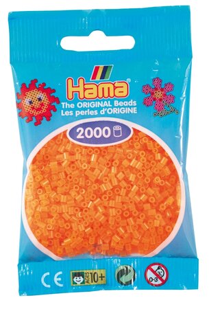 2 000 perles mini (petites perles Ø2 5 mm) orange néon