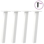 vidaXL Pieds de table basse 4 pièces Blanc 30 cm Acier
