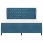 vidaXL Lit à ressorts avec matelas Bleu foncé 180 x 200 cm Velours