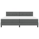 vidaXL Lit boxspring avec matelas Gris foncé 200 x 200 cm tissu