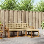 vidaXL Ensemble de canapés d'extérieur 4 Pièces Naturel et Beige
