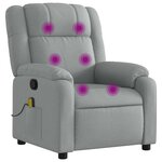 vidaXL Fauteuil de massage inclinable gris clair tissu