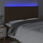 vidaXL Tête de lit à LED Marron foncé 200x5x118/128 cm Tissu