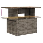 Ensemble de Canapé de Jardin de 7 Pièces avec Coussins Gris en Rattan Poly Acacia
