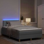 vidaXL Lit à ressort LED avec matelas Gris clair 120 x 200 cm tissu