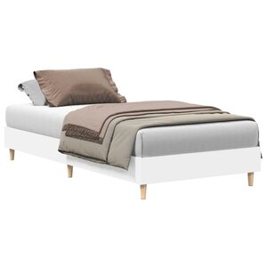 vidaXL Cadre de lit sans matelas blanc 75x190 cm bois d'ingénierie