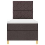 vidaXL Lit à ressorts avec matelas Marron foncé 80 x 200 cm tissu