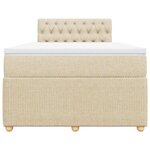 vidaXL Sommier à lattes de lit avec matelas crème 120x190 cm tissu