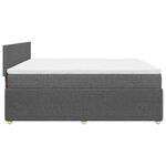 vidaXL Sommier à lattes de lit avec matelas Gris foncé 200x200cm Tissu