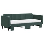 vidaXL Lit de jour avec gigogne et matelas vert foncé 80x200cm velours