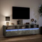 vidaXL Meuble TV mural avec LED gris béton 180x31x45 cm