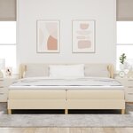 lit à ressort vidaXL avec matelas - Crème - 200x200 cm - Tissu