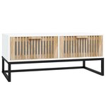 vidaXL Table basse blanc 80x40x35 cm Bois d'ingénierie et fer