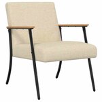 vidaXL fauteuil Crème 59 x 75 x 78 cm tissu