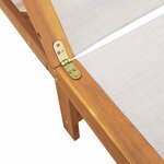 vidaXL Chaise longue et table gris bois d'acacia solide et textilène