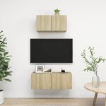 vidaXL Ensemble de meuble TV 2 Pièces Chêne sonoma Bois d'ingénierie