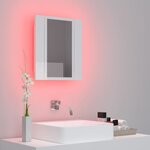 vidaXL Armoire à miroir de bain à LED Blanc brillant Acrylique