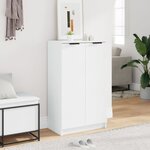 vidaXL Armoire à chaussures Blanc 59x35x100 5 cm Bois d'ingénierie