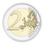 Luxembourg 2022 coincard  avec poinçon - 2 euros commémorative drapeau
