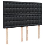 vidaXL Sommier à lattes de lit avec matelas Noir 140x200 cm Similicuir