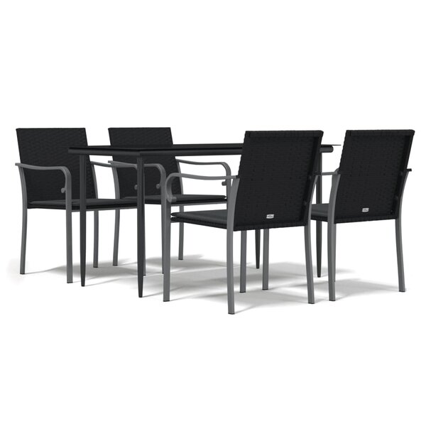 vidaXL Ensemble à manger de jardin 5 Pièces coussins résine tressée acier